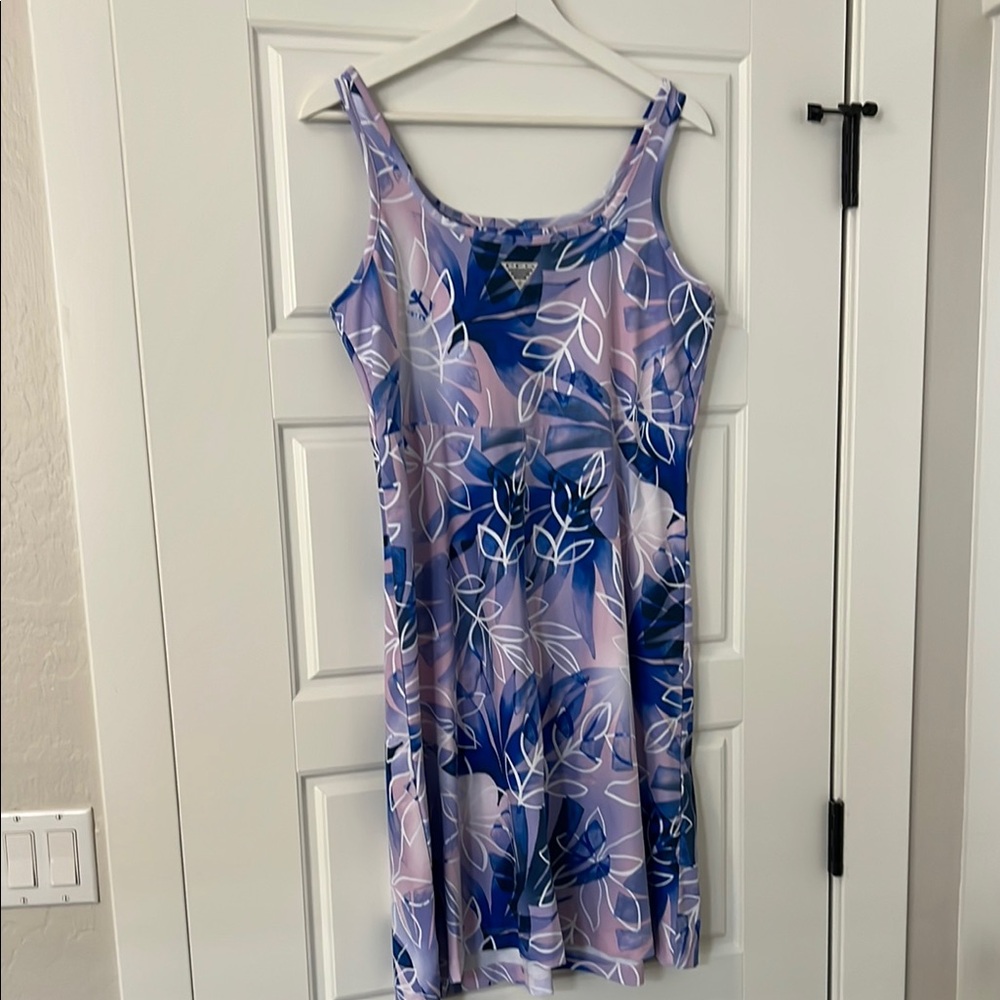 Columbia Cooler Floral Blue and Purple/pink Women's Dress - Picture 3 of 4